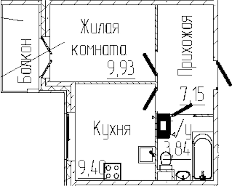 1-комнатная квартира 31.4 м², 7/8 эт., ЖК «SERTOLOVO PARK»